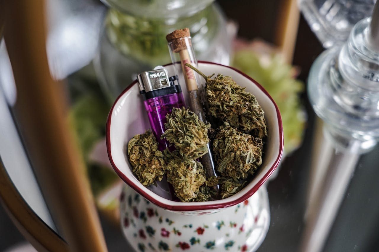 Cannabis Buds in a Pot